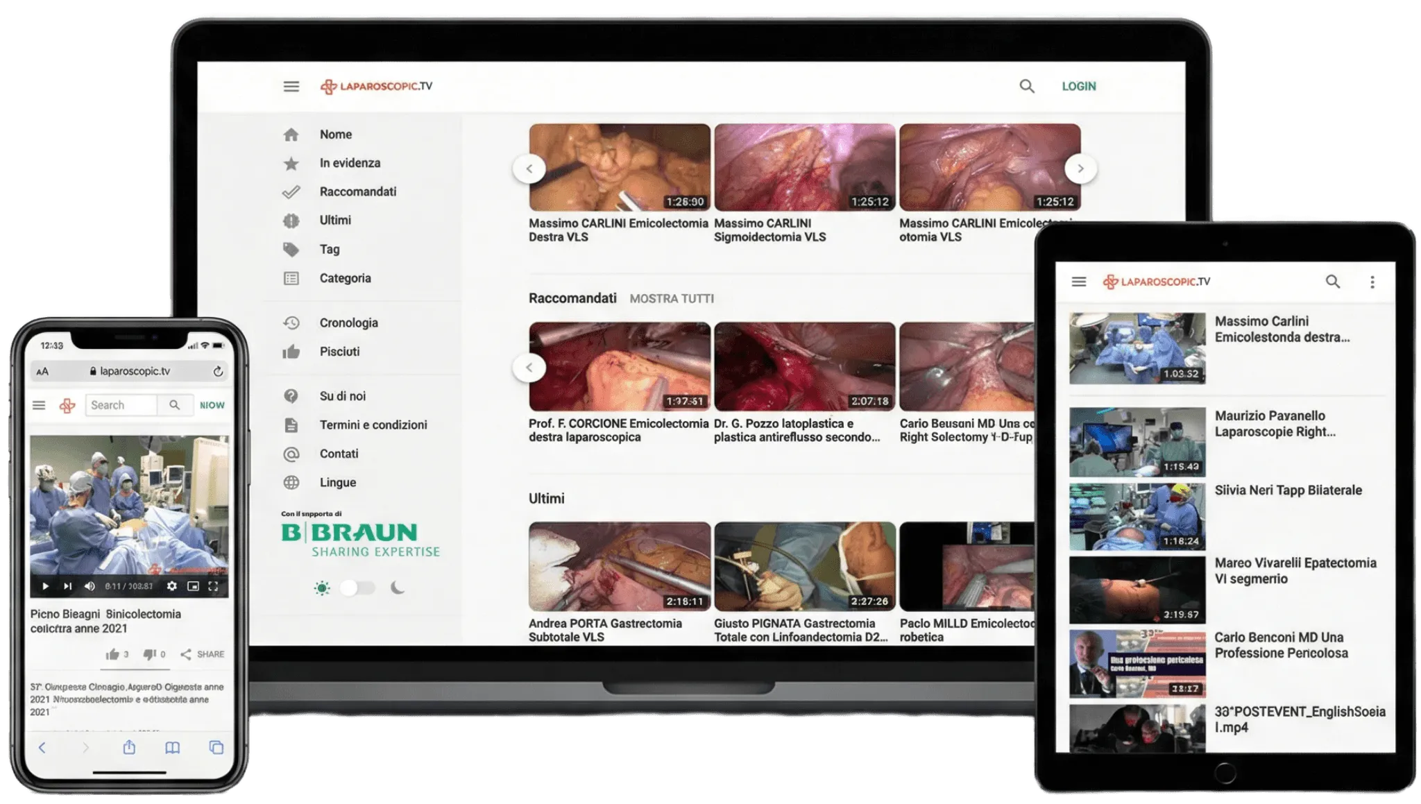 Laparoscopic.TV su diversi dispositivi